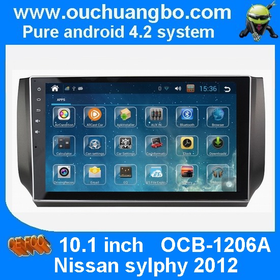 Ouchuangbo android car audio Nissan sylphy 2012 with radio bluetooth gps navigation system 10.1 inch touch screen