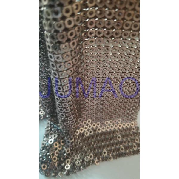 Brown Hollow 4 Mm Metal Sequin Fabric Cloth For Interior Or Exterior Drape
