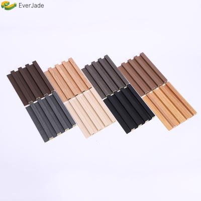 Revestimento interior de fibras de bambu laminado com grãos de madeira para painel de parede Wpc do hotel ct-p016