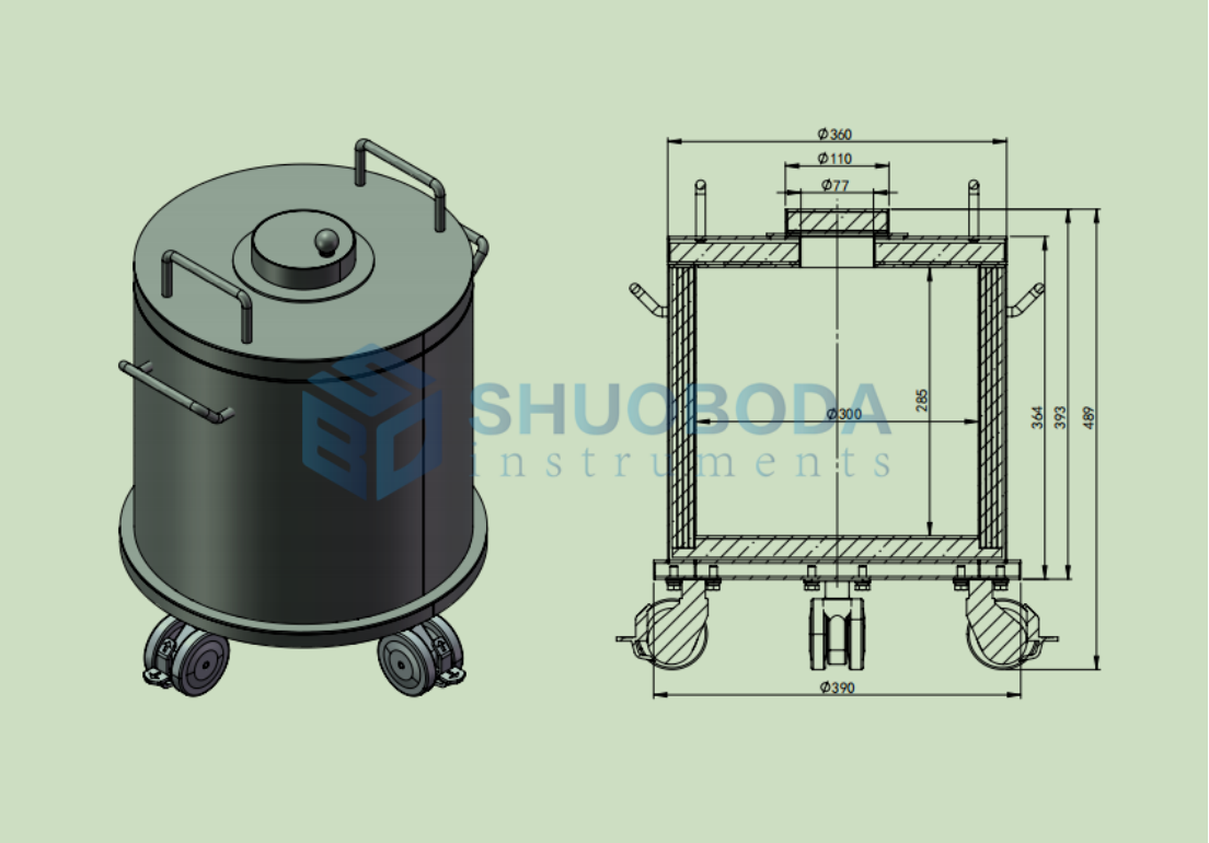 Stainless Steel Lead Lined Waste Container 20mmPb Lead Protection