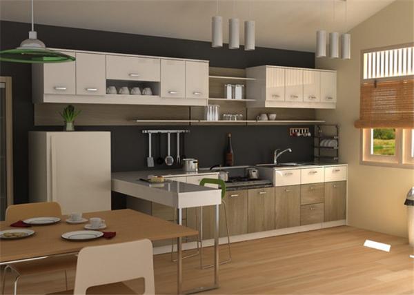 Custom Kitchen Storage Cabinets With  Marble / Granite / Quartz Stone Countertop