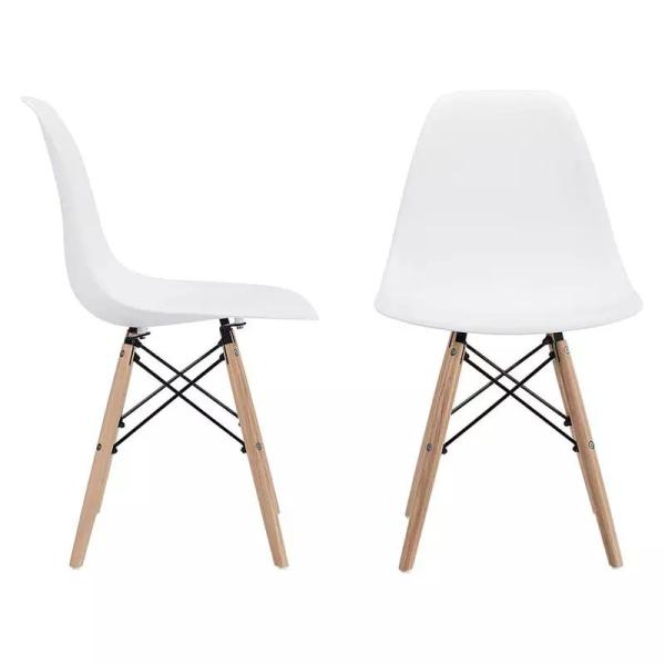 ISO9001 Wooden Leg white  Dining Chair Plastic Dinner Chair 46*45*81cm