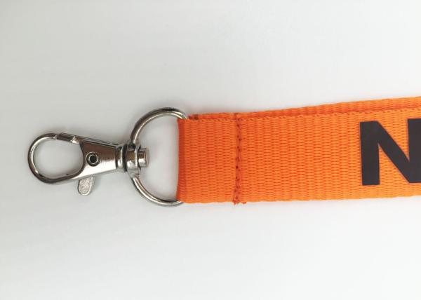 Breakaway Lanyard With Badge Holder , Orange Color Woven Lanyards Personalized 