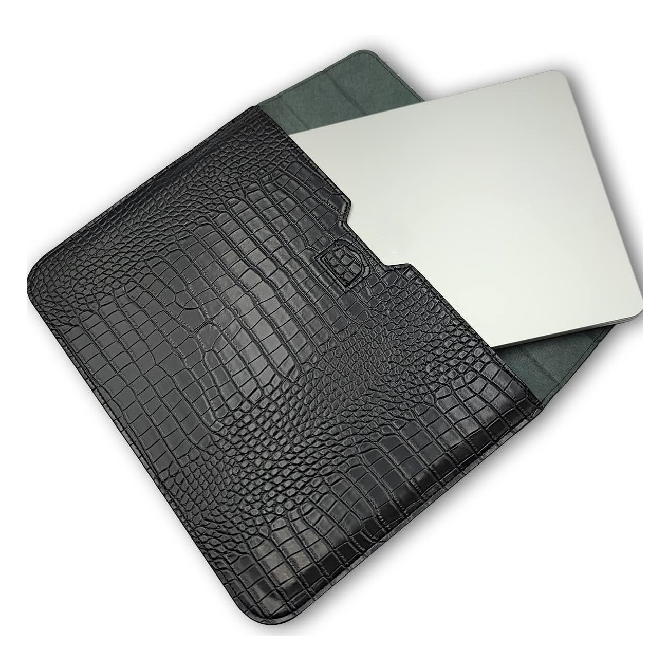 Pu Leather Flap Style Case Bag Laptop Sleeve for Macbook Air 13.6 Inch 2024 2023 2022 Crocodile Grain Notebook Cover