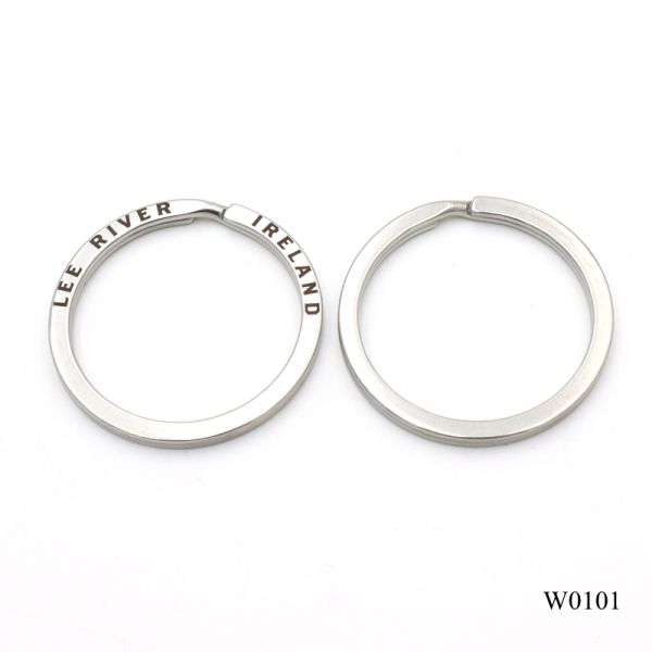 32mm Stainless Steel Flat Split Key Ring - Rust-Free Heavy-Duty O Ring with Custom Engraving & Chain Option