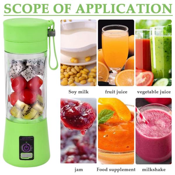 Silicone PC Electric Mini Ice Bottle Blender Home USB 2/4/6 Blades Juicer Cup Machine