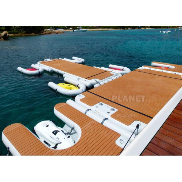 Teak 4x2x0.2m загорая раздувной плавая док острова