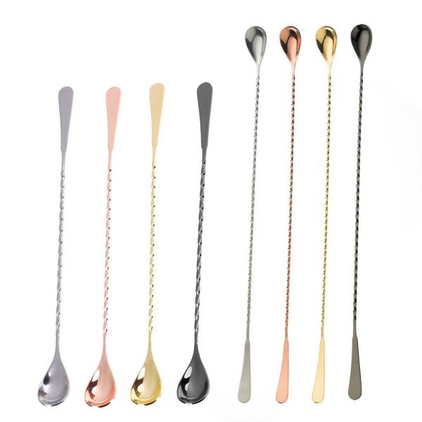 18/8 Stainless Steel Cocktail Spoon Bar Accessories Long Handle Bar Spoon For Bartender