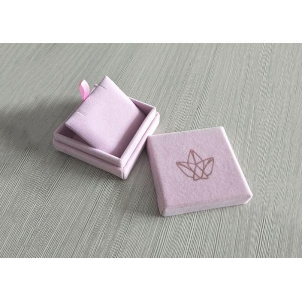 Pink Velvet Rigid Box Lid Insert Inner Tray For Jewelry Ring OEM / ODM Available