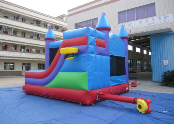Casa de segurança inflável simples com combinação de castelo inflável clássico slide para crianças acima de 5 anos