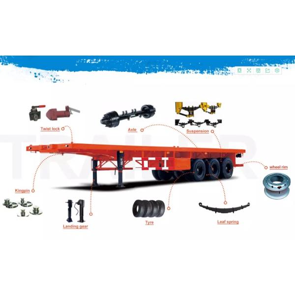 Mechanical Suspension Heavy Duty Semi Trailers , U Shape 40 T Load Capacity Rear Dump Tipper Semi Trailer