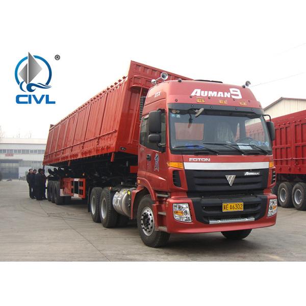 Side Dump 3 Axle 40T Semi Trailer Trucks
