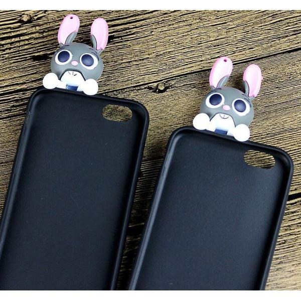 Cool Judy Rabbit Silicone Phone Cover With 3D Soft PVC Judy Charm Decoration, 2017 Best Seller