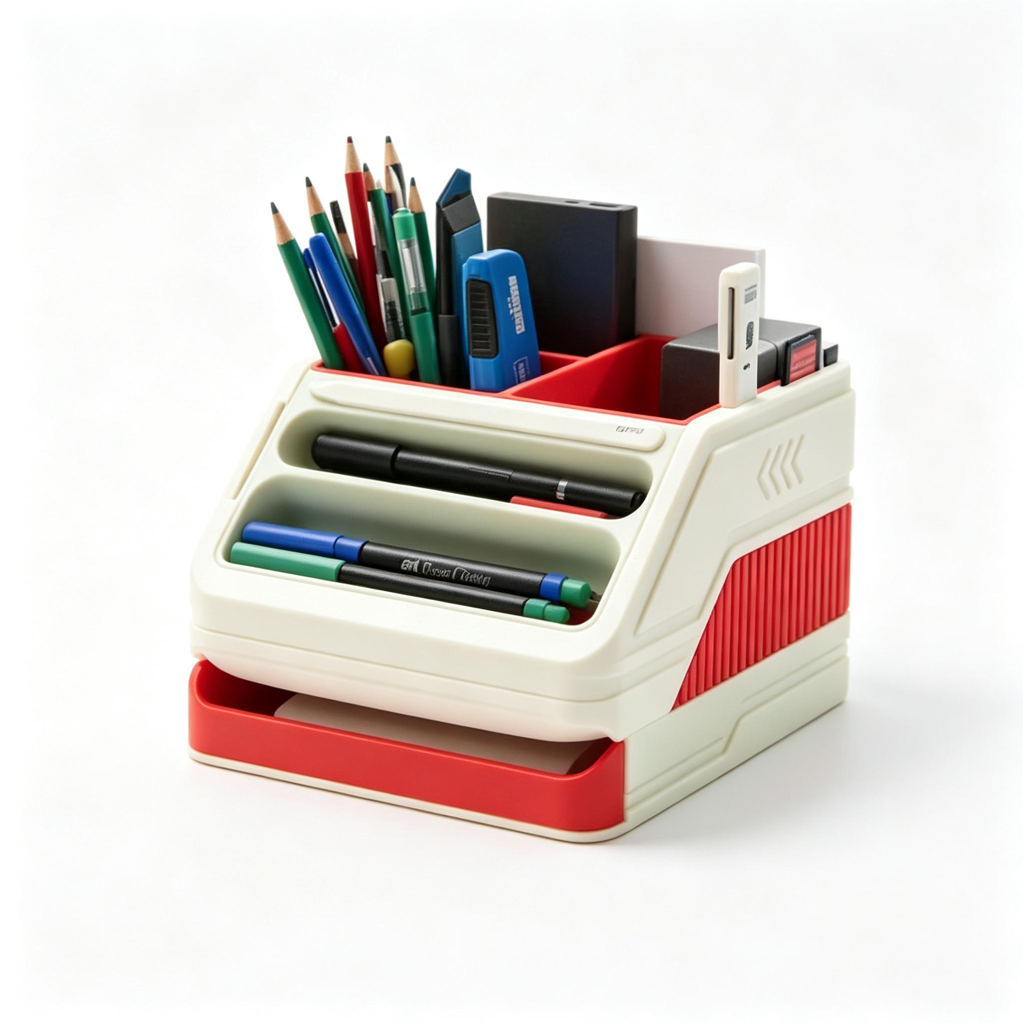 PLA Bio 3D Printed Office Supplies Retro Computer Desk Pen Organizer