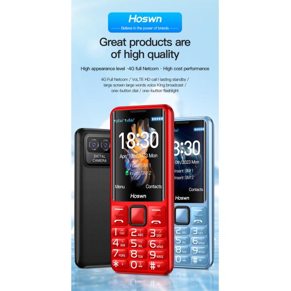 2.4'' TFT Screen 32MB RAM Torch Dual SIM i79 (H6) 4G Elderly Mini Cellphone