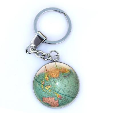 Round Metal Palestine Map Key Chain Earth Map Keychain