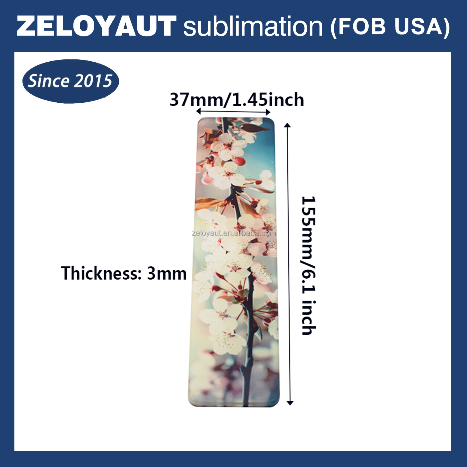ZELOYAUT Single Side Printing Blanks Custom Metal Bookmarks With Color Tassels Sublimation Aluminum Bookmark Blank Page Holders