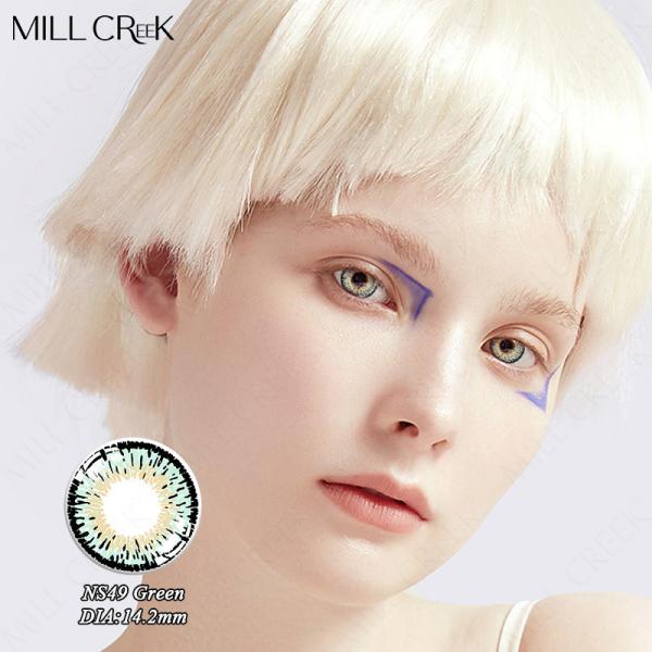 Natural Colored Light Pale Green Contact Lenses Non Prescription 14.2mm 8.5mm