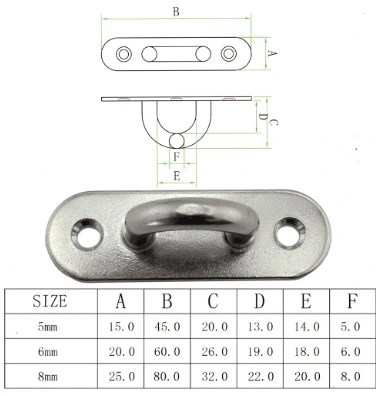 Galvanized Finish Stainless Steel Boat Ring Pad Eye Plate for Marine Hardware Fittings