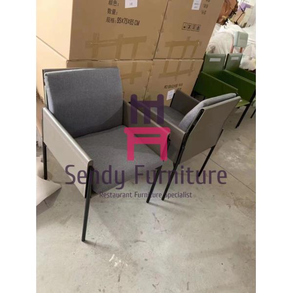 Загоренная кожаная обитая сталь титана черноты кресла для кафа ресторан бара