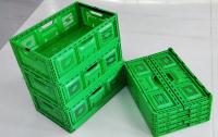 600x400 mm Caisses pliables empilées Caisses de rangement en maille Caisses de déménagement de légumes en plastique