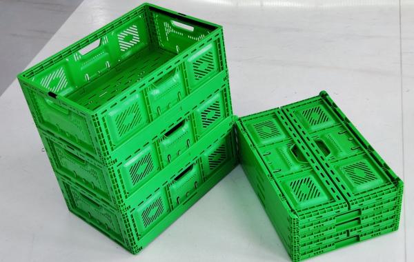 Plastic Foldable Crate Collapsible Basket Plastic Storage Food Grade Plastic Trays Stackable Moving Crate