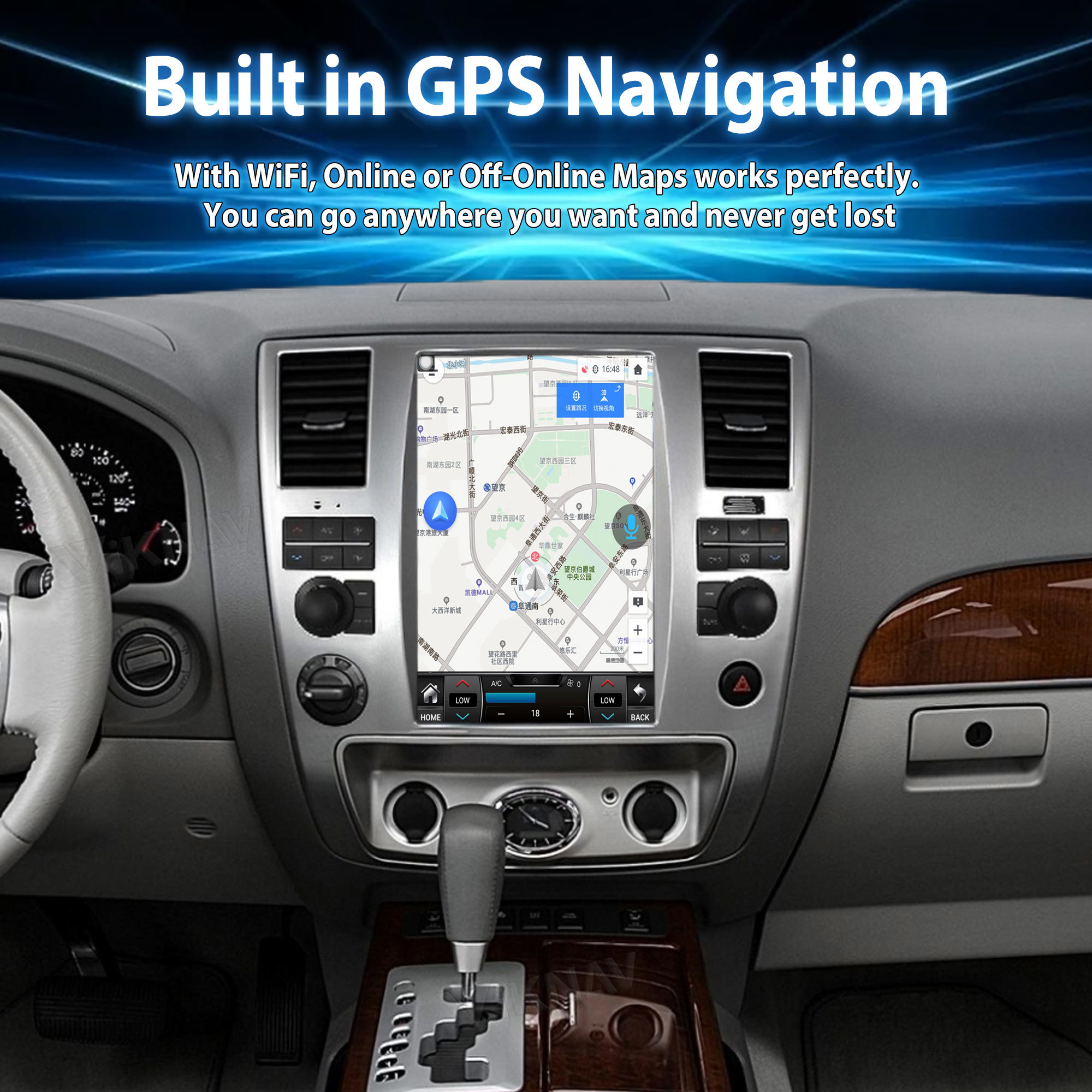 Viknav Android Авто сенсорный экран Автомобильное радио 12,1 дюйма Для Nissan Armada 2009-2010 GPS навигационный головной блок Видеоплеер