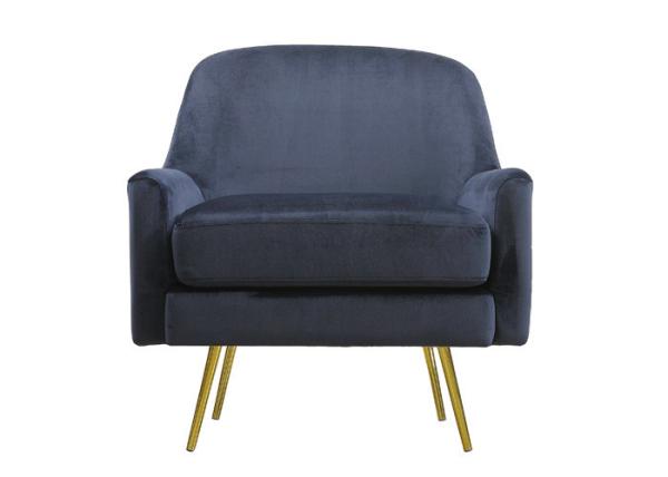 Seat Cushion Removable Fabric Arm Chair Metallic Legs Armchair Grey Velvet Cover