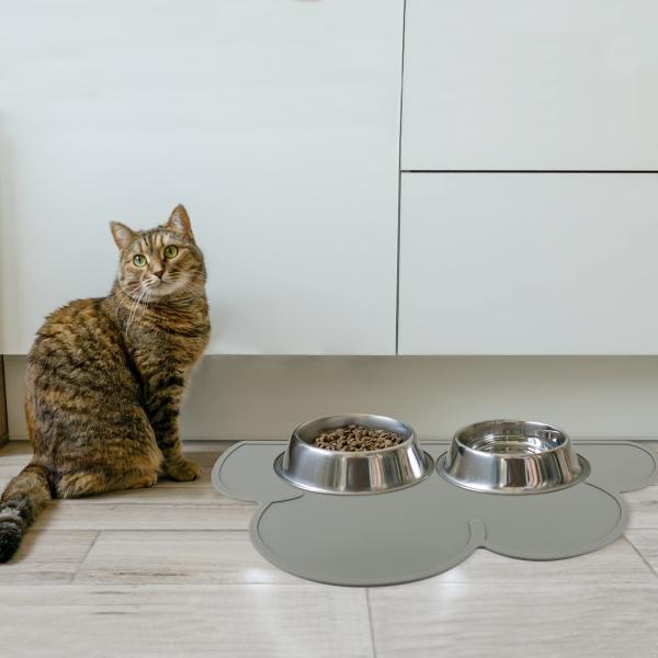 Силиконовый коврик для кормления домашних животных Коврик для кошек для собак с поднятым краем Противоскользящий водонепроницаемый коврик для домашних животных Коврик для кормления домашних животных