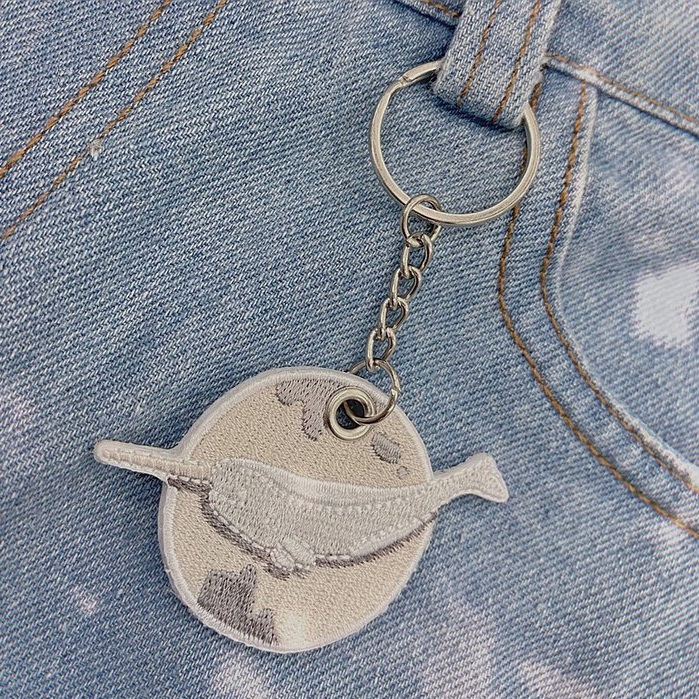 Processing Customized Name Words Logo Design and Production of Long Pendant Computer Embroidery Key Chain