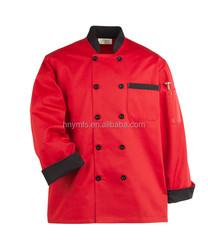 The most popular and cheapest custom made long sleeve white/black hotel uniform for chefs