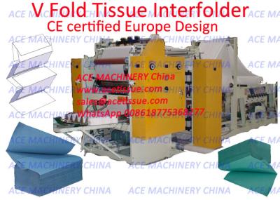 Automatic Facial Tissue V Type Folding Machine With Steel To Rubber Embossing