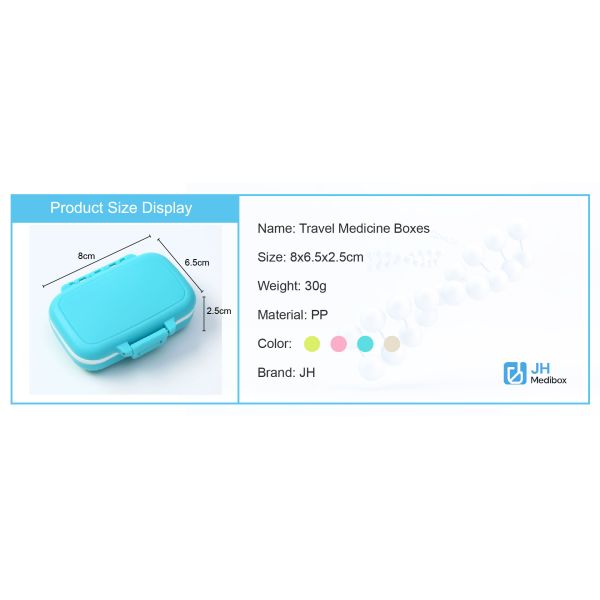 Custom Logo Portable Travel Medicine Boxes Thick Plastic Weekly Pill Organizer Storage Cases Sturdy Pill Container