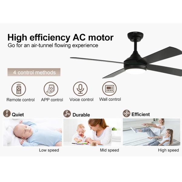 Black Finish ODM Tamanho 3 Cor LED Dimmable Ventilador de teto com 110-240V / 50Hz-60Hz de entrada