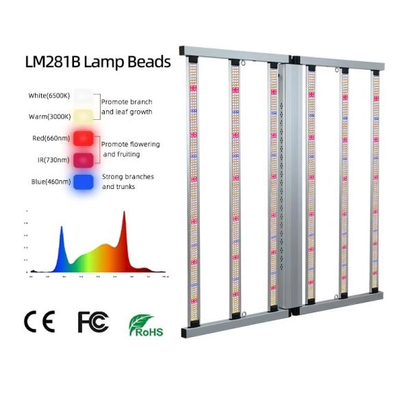 Commercial 640W lumières de culture d'usine d'éclairage SAMSUNG LM281B LED plein spectre 2.8umol/J pour les plantes hydroponiques intérieures