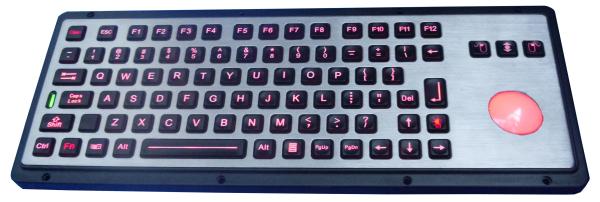 Teclado industrial do metal com a montagem robusta do painel IP65 do Trackball retroiluminado