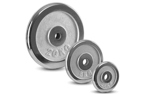 Silver Chrome Fitness Weight Plates 1kgs To 20kgs Cast Iron Dumbbell Plate