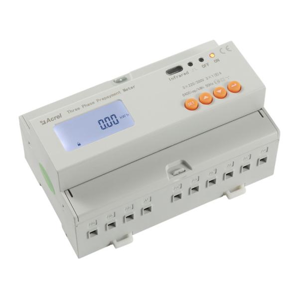0.5Class 3 Phase Prepaid Din Rail Energy Meter Meet IEC62053-21 Standards