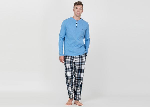 100% Cotton Slub Jersey Fabric Men'S Luxury Pajama Sets , Mens Matching Pajamas