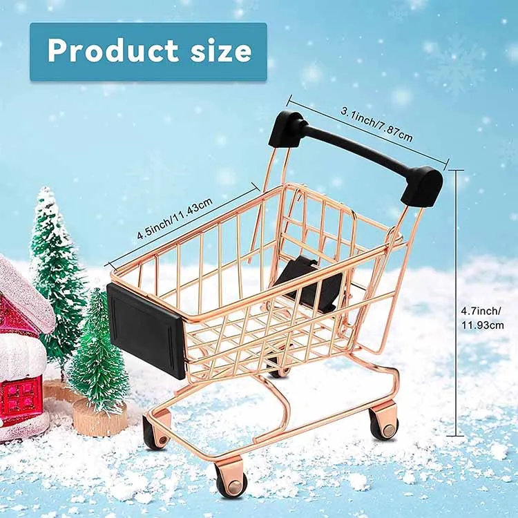 Мини-супермаркет аксессуары для детей Металлическая корзина для покупок Милые корзины