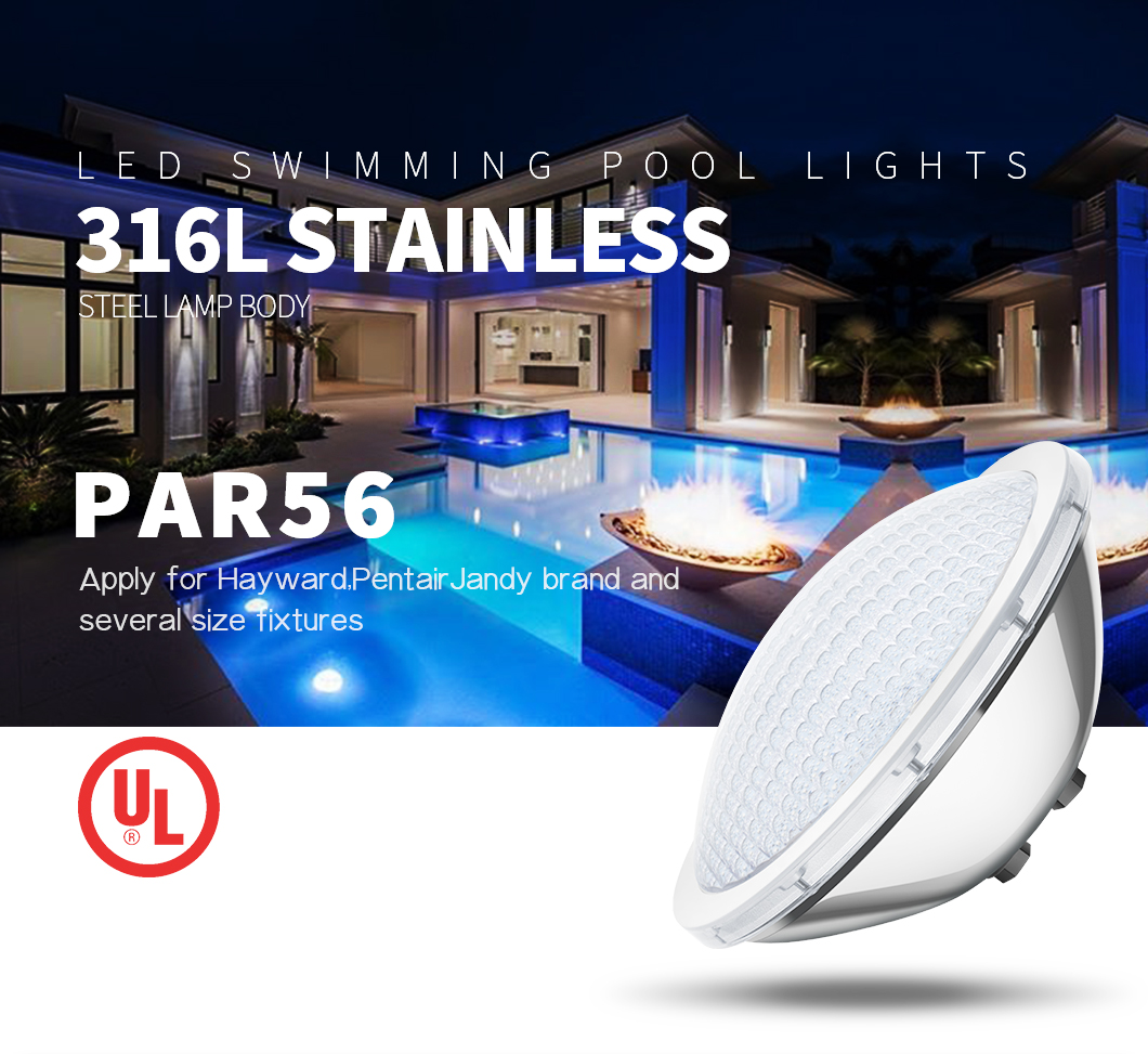 Свет бассейна СИД UL света SS316L бассейна RGB 316L PAR56 водоустойчивый