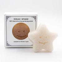 Poro profundo dado forma estrela que limpa a esponja Konjac natural biodegradável