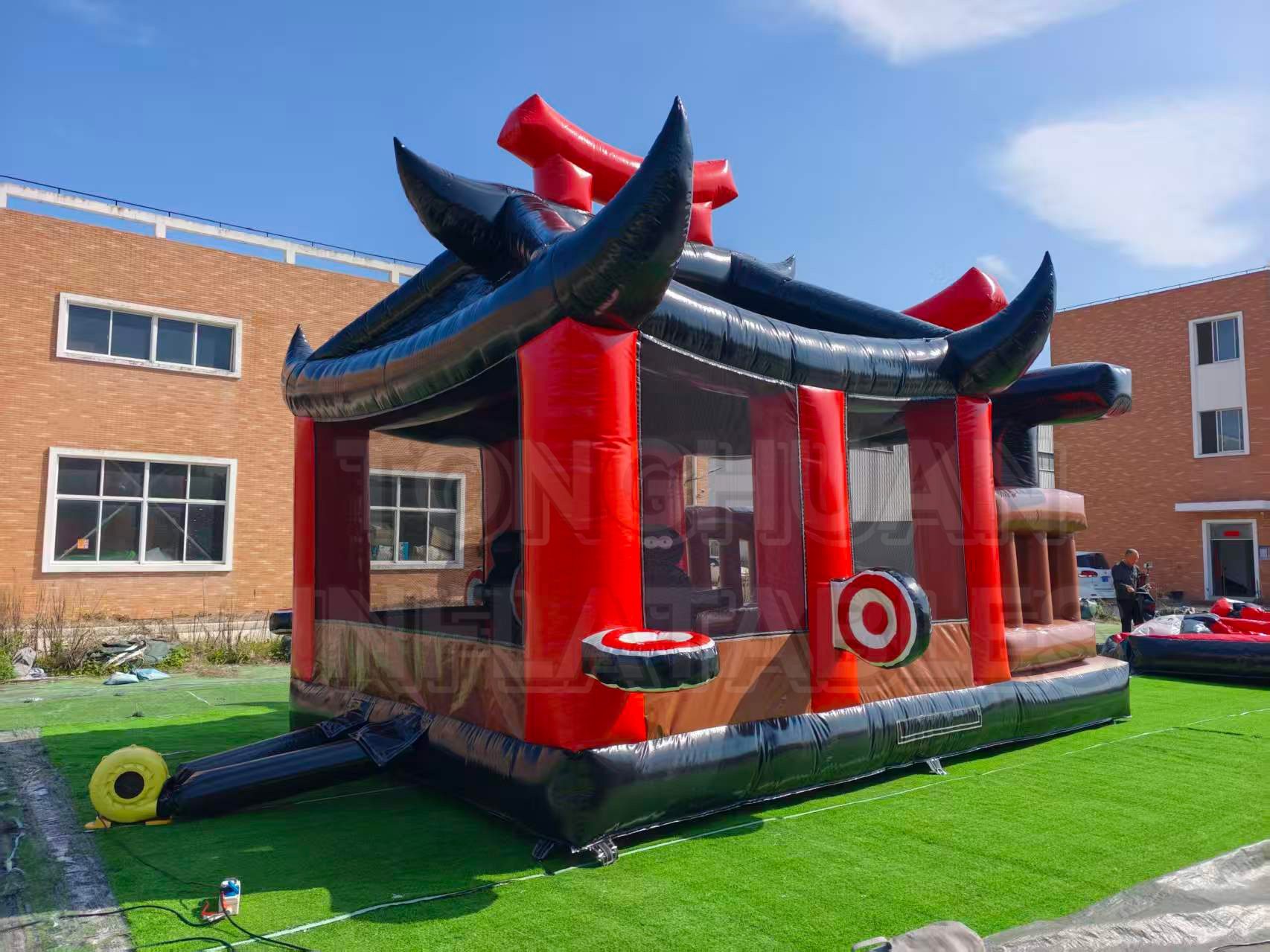 Large Martial Arts Bounce House with Custom Logo Printing for Gyms Schools Festivals and Rental Business