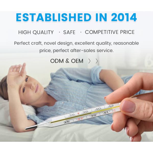 Customized Support Yellow/Blue Glass Thermometer for Measuring Human Body Temperature