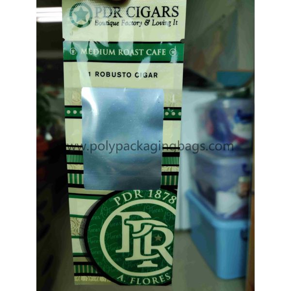 8mm Hang Hole Plastic Sponge Layer Ziplock Cigar Bag