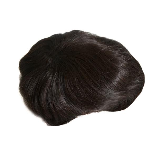 Natural Lace PU Men Toupee for 100% Human Hair Man Weave Wigs Hairpieces Unit Patch System