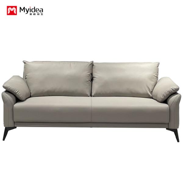 Cat Scratch Leather Sofa, Small-sized Living Room, Simple Double and Three Person Nordic Clothing Store Apartment, Orange Color