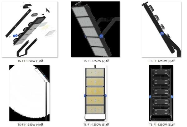 Instalação de lâmpadas de mastro alto 200w 300w 400w 500w 600w 700 watts luz de inundação LED lâmpadas esportivas de estádio