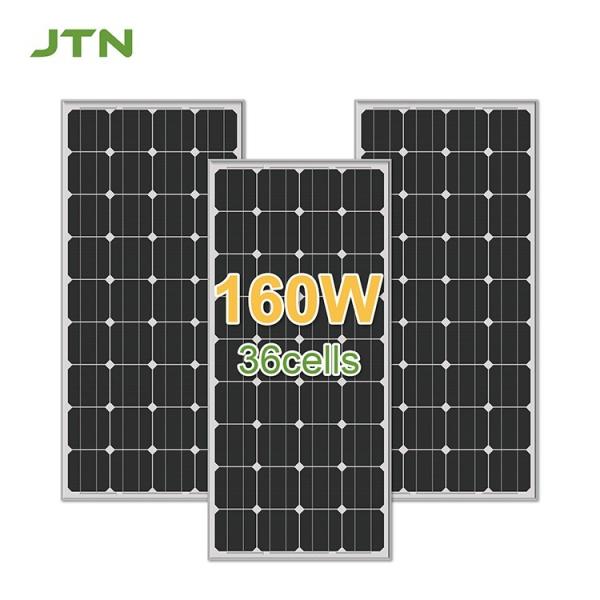 160W All Black Mono Solar Panel Bifacial Cells Customized
