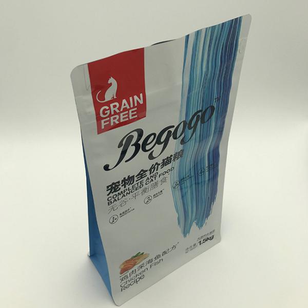 Sac latéral PET12 Cat Food In Recyclable Packaging de gousset du fond plat 1.5kg